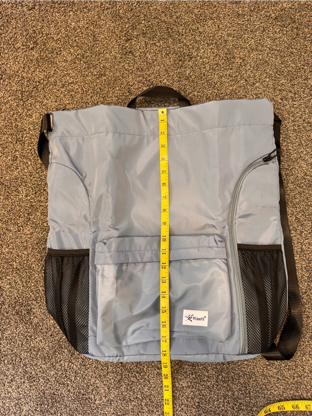 Riselift Large Gym Workout Backpack Tote Travel Bag Blue/Gray NWTS - Picture 10 of 14